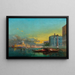 Venezia scena al tramonto davanti a Santa Maria della Salute - Henri Duvieux — quadro incorniciato alla parete
