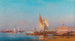Venezia, vista di Santa Maria della Salute al tramonto - Henri Duvieux — vista dell’opera