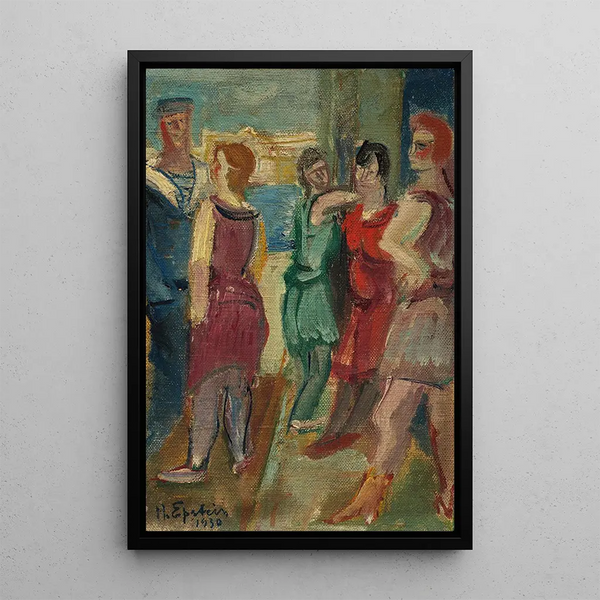 Femmes et marins sur le port - Henri Epstein — quadro incorniciato alla parete