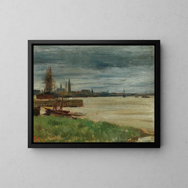 Anversa, il fiume, il porto di Anversa - Henri Evenepoel — quadro incorniciato alla parete
