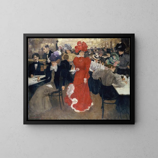 Al Caffè d'Harcourt a Parigi - Henri Evenepoel — quadro incorniciato alla parete