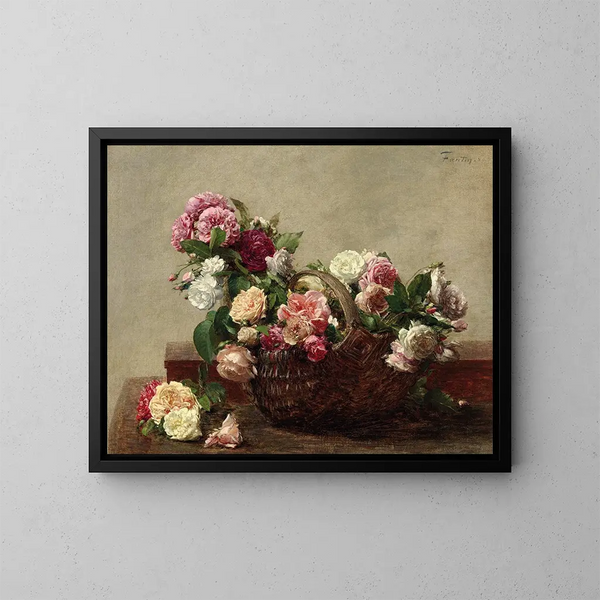 Cesto di rose - Henri Fantin-Latour — quadro incorniciato alla parete