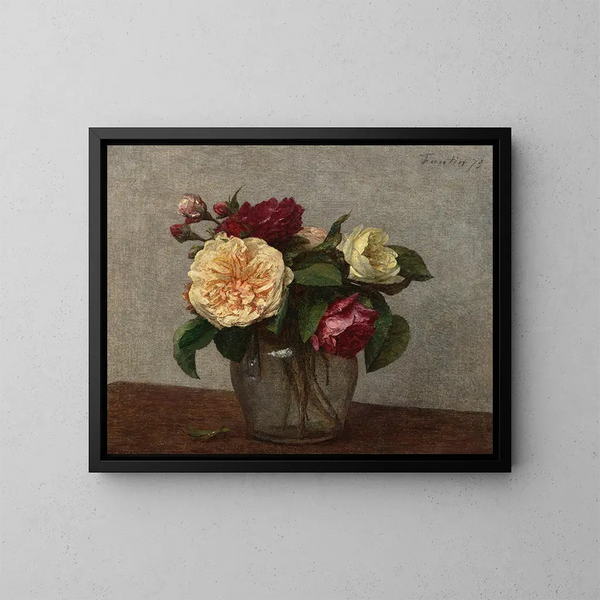 Rose gialle e rosse - Henri Fantin-Latour — quadro incorniciato alla parete