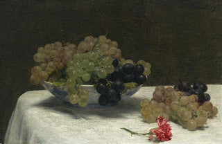Henri FantinLatour - Still Life with Grapes and a Carnation.webp