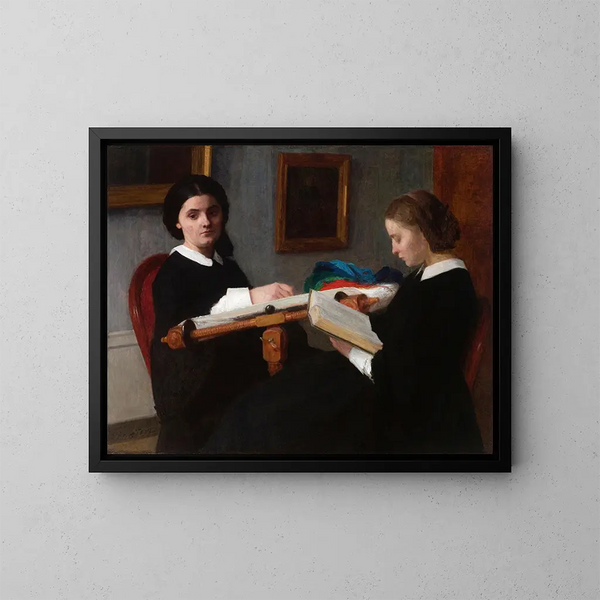 Le Due Sorelle - Henri Fantin-Latour — quadro incorniciato alla parete