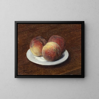 Tre pesche su un piatto - Henri Fantin-Latour — quadro incorniciato alla parete