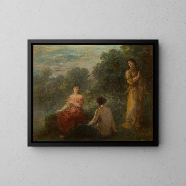 Tre ninfe vicino a una fonte - Henri Fantin-Latour — quadro incorniciato alla parete