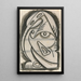 Disegno in rilievo di una figura femminile seduta - Henri Gaudier-Brzeska — quadro incorniciato alla parete
