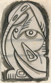 Disegno in rilievo di una figura femminile seduta - Henri Gaudier-Brzeska — vista dell’opera