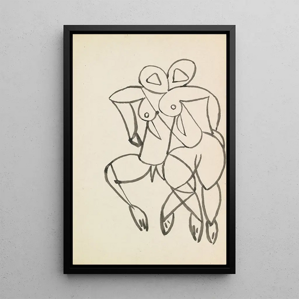 Studi per figure maschili e femminili - Henri Gaudier-Brzeska — quadro incorniciato alla parete