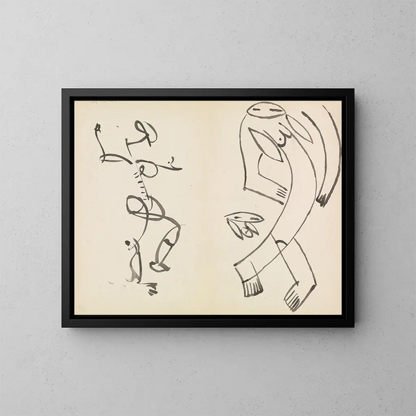 Studi di due figure danzanti - Henri Gaudier-Brzeska — quadro incorniciato alla parete