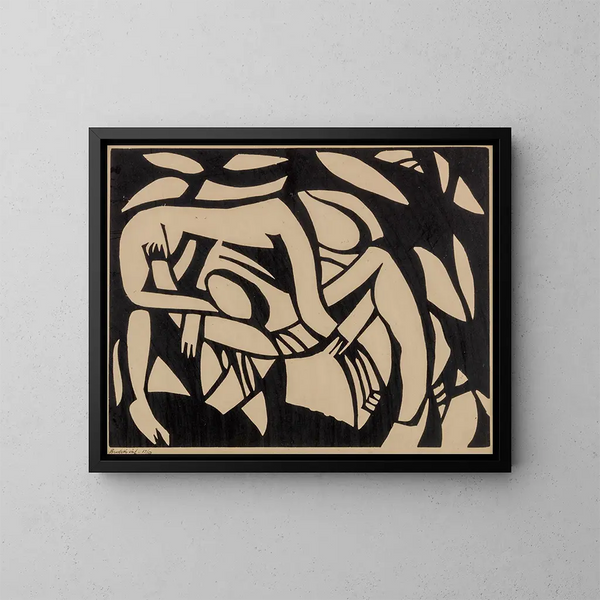 I Lottatori - Henri Gaudier-Brzeska — quadro incorniciato alla parete