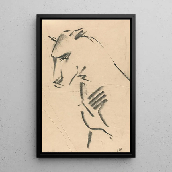 Vue de trois quarts d'une lionne - Henri Gaudier-Brzeska — quadro incorniciato alla parete