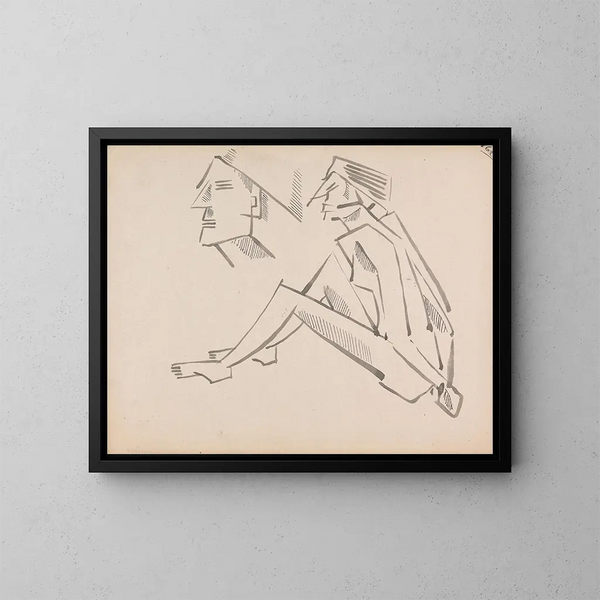 Due studi di figure - Henri Gaudier-Brzeska — quadro incorniciato alla parete