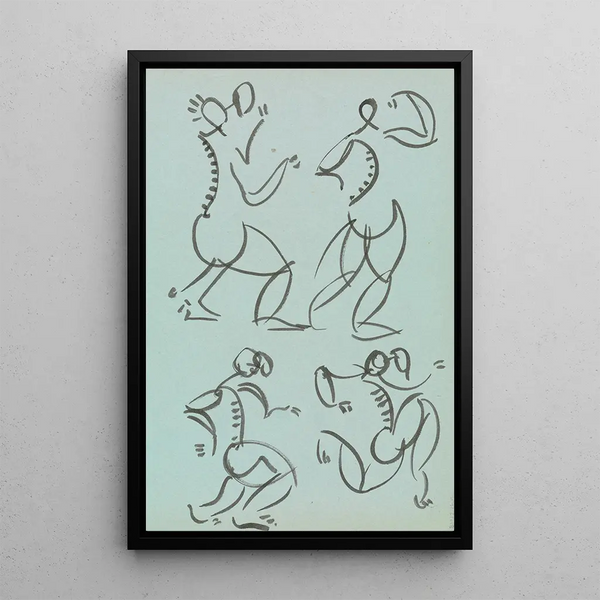 Due figure in piedi - Henri Gaudier-Brzeska — quadro incorniciato alla parete