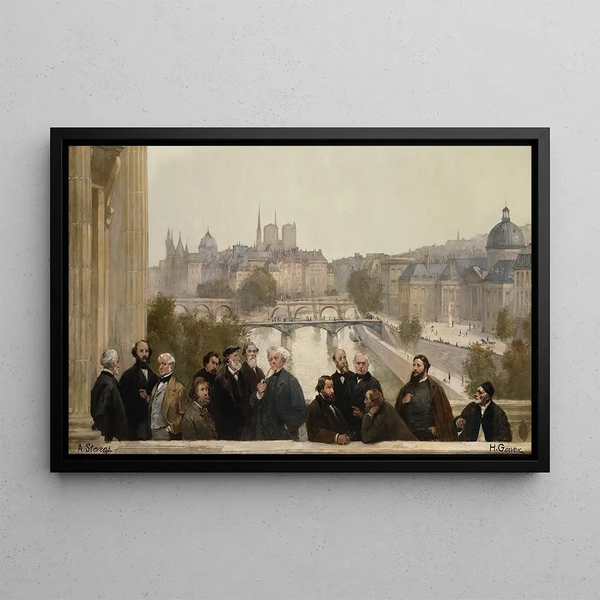 Il panorama del secolo, Dupré, Rousseau, Isabey, Millet - Henri Gervex — quadro incorniciato alla parete