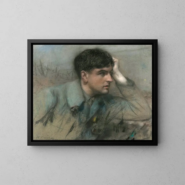 Ritratto di un ufficiale - Henri Gervex — quadro incorniciato alla parete
