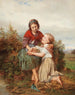 Fratelli e sorelle con un nido di uccelli - Henri Joseph Campotosto — vista dell’opera