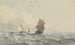 Vista sul mare aperto con tre velieri - Henri Le Hon — vista dell’opera