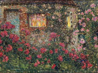 Maison de campagne parmi les roses - Henri Le Sidaner — vista dell’opera