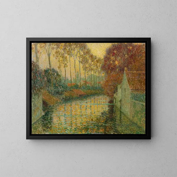 Canal in autunno a Gisors - Henri Le Sidaner — quadro incorniciato alla parete