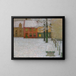 La neve a Chartres - Henri Le Sidaner — quadro incorniciato alla parete