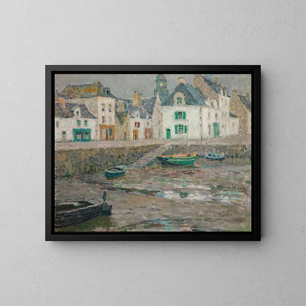 Le case dei marinai, Le Croisic - Henri Le Sidaner — quadro incorniciato alla parete