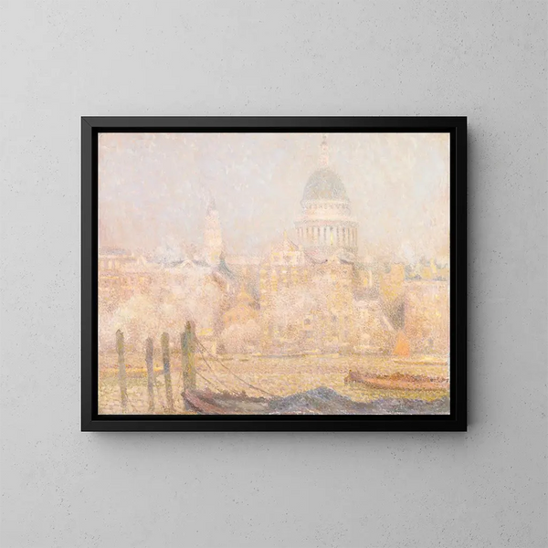 Saint-Paul depuis la rivière, sole del mattino in inverno - Henri Le Sidaner — quadro incorniciato alla parete