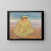 Giovane ragazza seduta sulla spiaggia - Henri Lebasque — quadro incorniciato alla parete