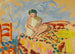 Giovane ragazza con turbante verde seduta su un divano - Henri Lebasque — vista dell’opera
