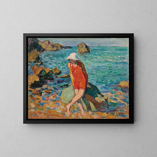 Nono al bordo del mare - Henri Lebasque — quadro incorniciato alla parete