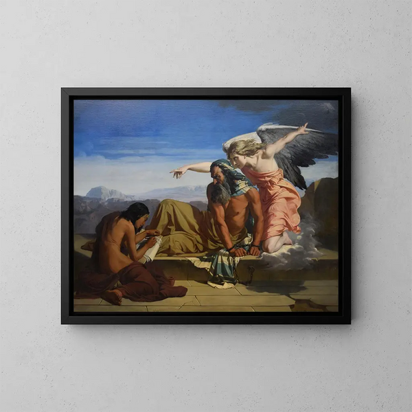 del profeta Jérémie che dettava le sue profezie - Henri Lehmann — quadro incorniciato alla parete