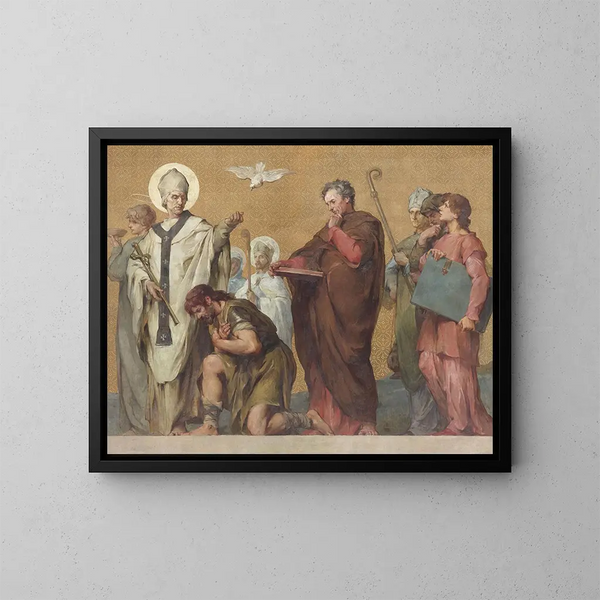 Procession carolingienne - Henri Léopold Lévy — quadro incorniciato alla parete