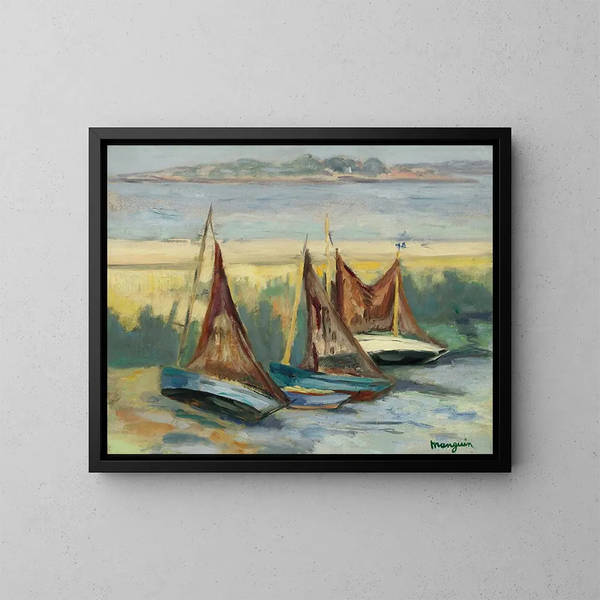 Vele a bassa marea - Henri Manguin — quadro incorniciato alla parete