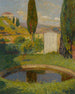Bassin ovest del Parco di Marquayrol con vista sull'atelier di Henri Martin - Henri Martin — vista dell’opera