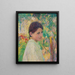 Busto di giovane ragazza di tre quarti su sfondo di giardino - Henri Martin — quadro incorniciato alla parete