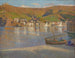 Cinque pescatori e la loro barca arenata sulla spiaggia a Collioure - Henri Martin — vista dell’opera