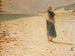 Donna in abito tradizionale in piedi su una spiaggia - Henri Martin — vista dell’opera