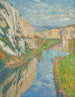 Le Lot ai piedi delle scogliere di Saint-Cirq-Lapopie - Henri Martin — vista dell’opera