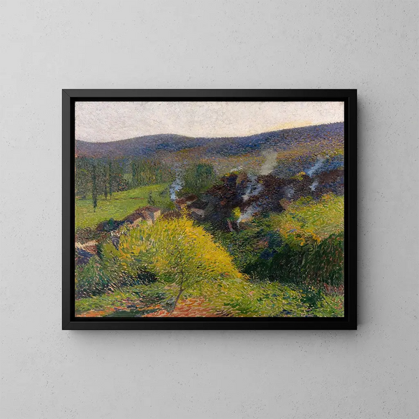 Les Chaumières au soir - Henri Martin — quadro incorniciato alla parete
