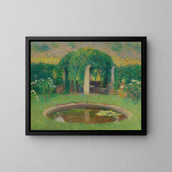Piccolo bacino vicino alla pergola sud di Marquayrol, giardino dell'artista - Henri Martin — quadro incorniciato alla parete