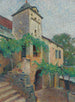 Vue d'une ferme avec un pigeonnier - Henri Martin — vista dell’opera