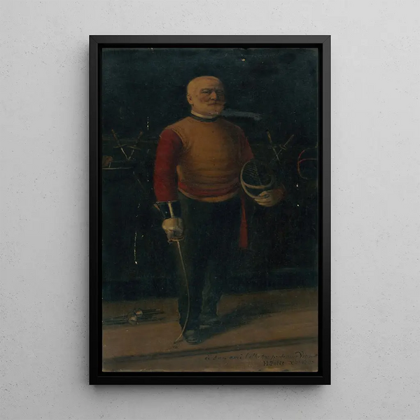 Autoritratto con maestro d'armi - Henri Petit — quadro incorniciato alla parete