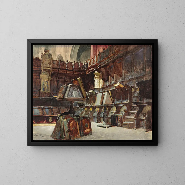 Sedie del coro in una cattedrale spagnola - Henri Regnault — quadro incorniciato alla parete