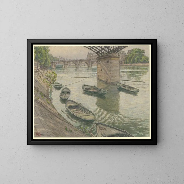 Parigi, Quai du Louvre - Henri Rivière — quadro incorniciato alla parete