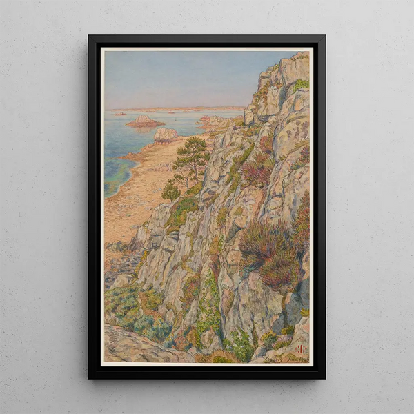 Roc Neveu La falaise de l'oiseau Loguivy - Henri Rivière — quadro incorniciato alla parete