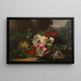 Nature morte con fiori e frutti - Henri Robbe — quadro incorniciato alla parete