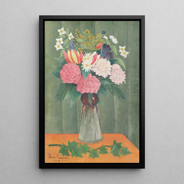Fleurs dans un vase - Henri Rousseau — quadro incorniciato alla parete