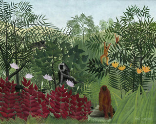 Foresta tropicale con scimmie - Henri Rousseau — vista dell’opera