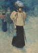 Scène de rue parisienne avec une femme élégamment vêtue - Henri Somm — vista dell’opera